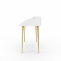 Alphason Yeovil Office Desk With Shelves & Drawers In White/oak - thumbnail 2