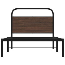 Berkfield Bed Frame Without Mattress 100X200 Cm Brown Oak Engineered Wood - thumbnail 5