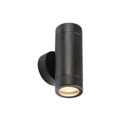 Luminosa Lighting Luminosa Aluminium Black Powder-Coated Up/down Wall Light, Ip65 35W Gu10