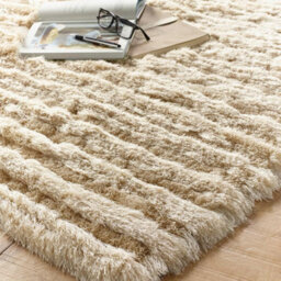 Carved Glamour Natural Plain Shaggy Modern Striped Rug Stain Resistant Rug For Bedroom Living & Dining Room-120Cm X 170Cm - thumbnail 4