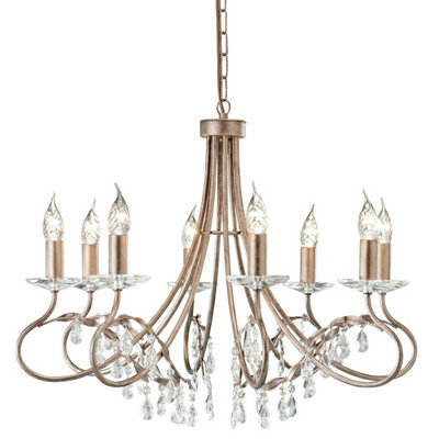 Elegant 8 Bulb Chandelier Pendant Light In Silver And Gold Finish - image 1