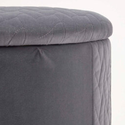 Homescapes Arundel Heart-Shaped Velvet Footstool With Storage, Grey - thumbnail 7