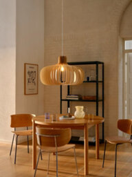 Nordlux Hazo Indoor Pendant Light Brown Wood E27 Slatted - Mains Powered, Ip20 - thumbnail 5