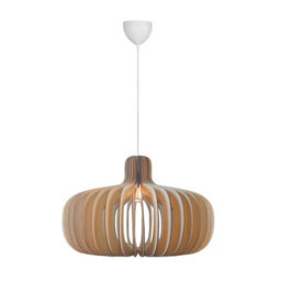 Nordlux Hazo Indoor Pendant Light Brown Wood E27 Slatted - Mains Powered, Ip20 - thumbnail 1