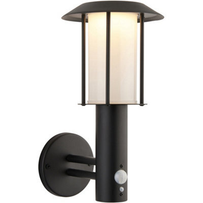 Loops Outdoor Matt Black Wall Light - White Pc Shade - Solar Powered Lamp - Step Dimmable 1.7W Led (Smd 2835) Warm White - image 1