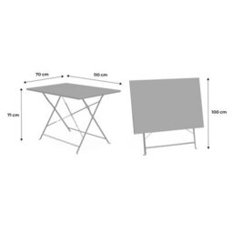Sweeek - 4-Seater Folding Metal Bistro Garden Table Emilia Sage Green 110X70X72 Cm - thumbnail 4