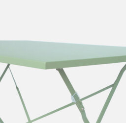 Sweeek - 4-Seater Folding Metal Bistro Garden Table Emilia Sage Green 110X70X72 Cm - thumbnail 3