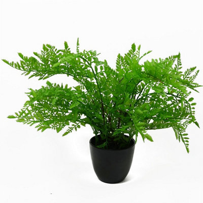 Leaf 30Cm Artificial Potted Southern Wood Fern Black Pot - image 1