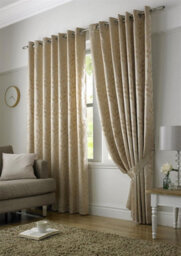 Luxury Living Tivoli Eyelet Ring Top Curtains Latte