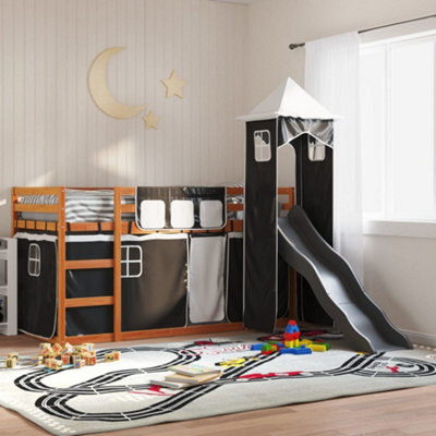Berkfield Bunk Bed Without Mattress With Slide White And Black 90X200 Cm - image 1