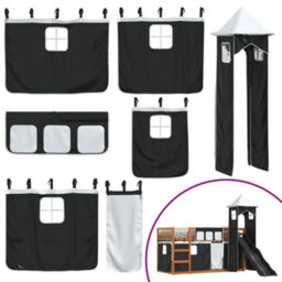 Berkfield Bunk Bed Without Mattress With Slide White And Black 90X200 Cm - thumbnail 5