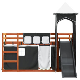 Berkfield Bunk Bed Without Mattress With Slide White And Black 90X200 Cm - thumbnail 7
