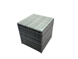 Fimous Grey Rattan Cube Side Table Tea Coffee Table Outdoor Garden Furniture - thumbnail 3