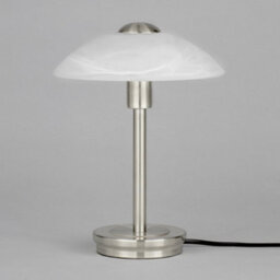 Litecraft Alasbaster Touch Satin Nickel Table Lamp - thumbnail 4