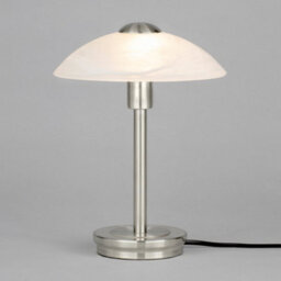 Litecraft Alasbaster Touch Satin Nickel Table Lamp - thumbnail 3