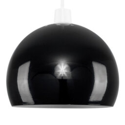 Valuelights Arco Gloss Black Ceiling Shade And Bulb (D)20Cm