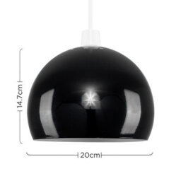 Valuelights Arco Gloss Black Ceiling Shade And Bulb (D)20Cm - thumbnail 6