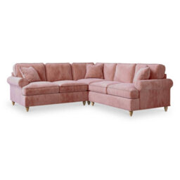 Alfie Plum Large 2X2 Corner Sofa For Living Room - Fully Assembled By Roseland Furniture - thumbnail 1
