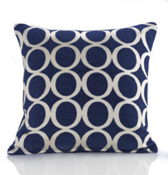 Luxury Living Oh Luxury Geometric Chenille Cushion Blue