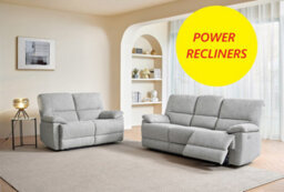 SC FURNITURE LIMITED Grey Fabric Electric Reclining 3 Seater + 2 Seater - Oxford
