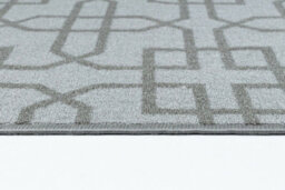 Machine Washable Cubed Trellis Design Anti Slip Doormats Silver 80X150 Cm - thumbnail 3