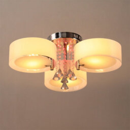 Living And Home Modern Round Chandelier Acrylic Led Ceiling Light With Crystal Accent Color Changing - thumbnail 5