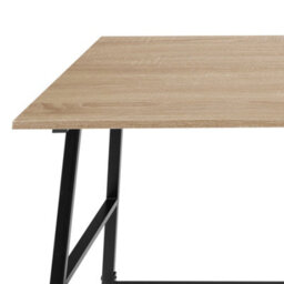 Tectake Desk Paisley - Trapezoidal Frame, Shelf With 2 Storage Compartments 50 Cm - Industrial Wood Light, Oak Sonoma - thumbnail 8