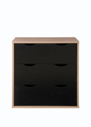 Timber Art Design Alton 3 Drawer Chest Sonoma Oak & Black