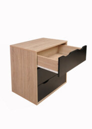Timber Art Design Alton 3 Drawer Chest Sonoma Oak & Black - thumbnail 3