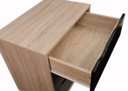 Timber Art Design Alton 3 Drawer Chest Sonoma Oak & Black - thumbnail 4