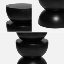 Sweeek - Side Table End Table Bedside Table Metal Diam.32 X H46.5Cm Black 32X32X46.5 Cm - Coumba - thumbnail 2