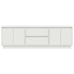 Berkfield Tv Cabinet With Led Lights White 160.5X41X50 Cm - thumbnail 7