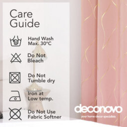 Deconovo Window Treatment Eyelet Room Darkening Curtains, Gold Wave Foil Printed Curtains , W52 X L72 Inch, Coral Pink, One Pair - thumbnail 9