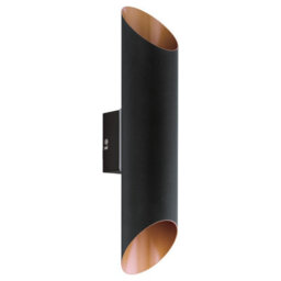 Modern Ip44 Outdoor Wall Light In Black And Copper With Built-In Led