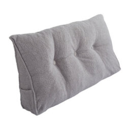 Thehotsale Pearl Gray Bed/sofa Triangular Throw Pillow, Made Of Teddy Bear Plush Fabric, 100Cm X 20Cm X 50Cm. - thumbnail 4
