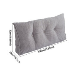 Thehotsale Pearl Gray Bed/sofa Triangular Throw Pillow, Made Of Teddy Bear Plush Fabric, 100Cm X 20Cm X 50Cm. - thumbnail 9