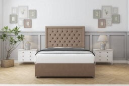 "Comfort Rio Mink Plush Divan Bed Set 2 Drawers Same Side - 26"" Strutted 6' Super King" - thumbnail 1
