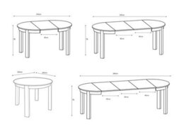 Impact Furniture Round Dining Table Extendable Oval Oak Effect Top Black Legs Kitchen Seater 4 6 8 10 12 Extending From 105Cm To 240Cm Indus - thumbnail 5