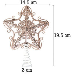 Shatchi Christmas Rose Gold Glitter Star Tree Topper - Sparkling Star Decoration For Xmas Tree - Elegant Christmas Home Décor - thumbnail 2