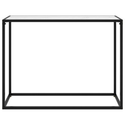Berkfield Modern Console Table White 100X35X75 Cm Tempered Glass - image 1