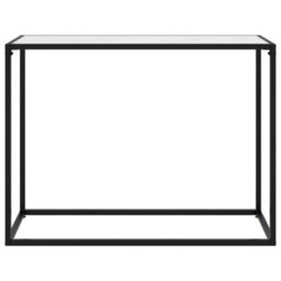 Berkfield Modern Console Table White 100X35X75 Cm Tempered Glass - thumbnail 1