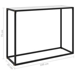 Berkfield Modern Console Table White 100X35X75 Cm Tempered Glass - thumbnail 6