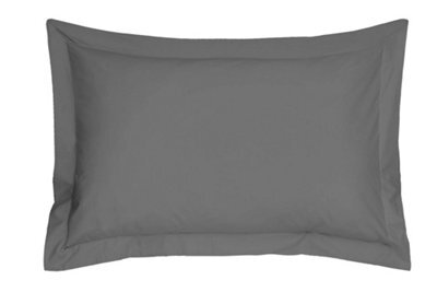 Smart Living Polycotton Oxford Pillowcases Pair 48X74Cm Flanged Bedding - Grey