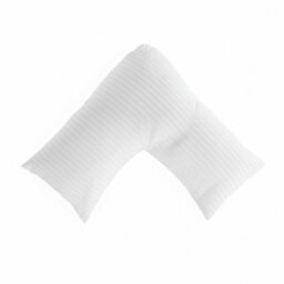 Microfibre Soft Touch V Shape Satin Stripe Pillowcase White - thumbnail 2