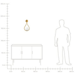 Beliani Wall Lamp, Gold Iron Base With Opal Tear Glass, W22 X D15 X H45Cm - thumbnail 8