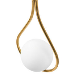 Beliani Wall Lamp, Gold Iron Base With Opal Tear Glass, W22 X D15 X H45Cm - thumbnail 5