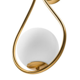 Beliani Wall Lamp, Gold Iron Base With Opal Tear Glass, W22 X D15 X H45Cm - thumbnail 6