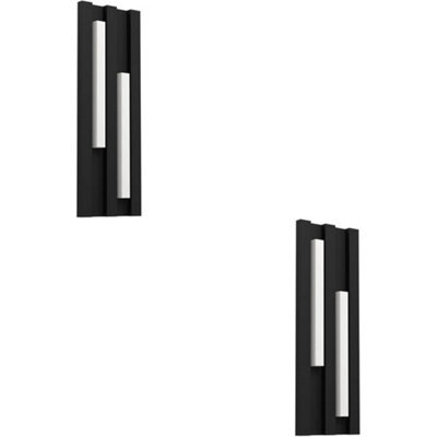 Loops 2 Pack Sleek Modern Black Led Wall Light For Indoor Spaces - Minimalist Design - image 1