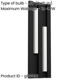 Loops 2 Pack Sleek Modern Black Led Wall Light For Indoor Spaces - Minimalist Design - thumbnail 2