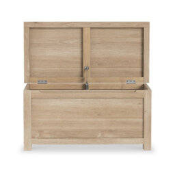 Farro Washed Oak Ottoman Blanket Box - Fully Assembled By Roseland Furniture - thumbnail 8